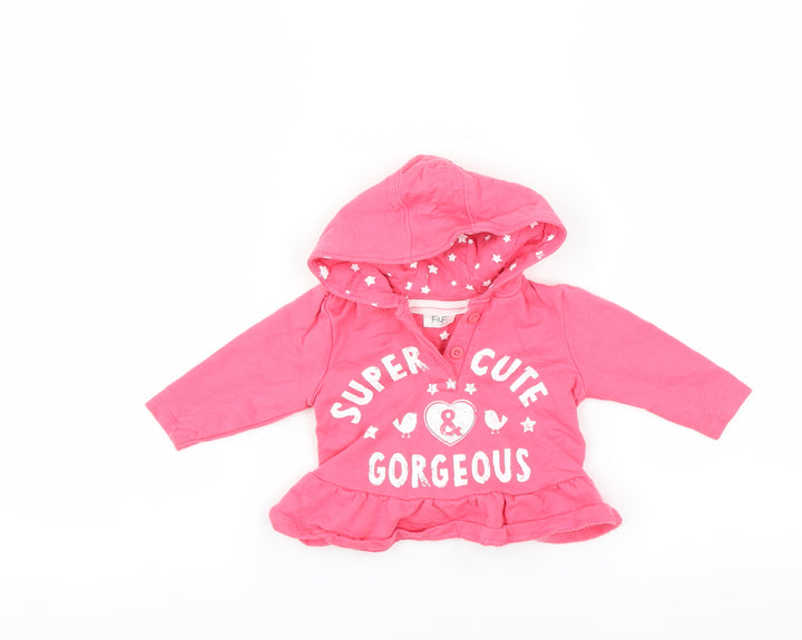 F&F Girls Pink   Pullover Jumper Size 3-6 Months  - hoodie