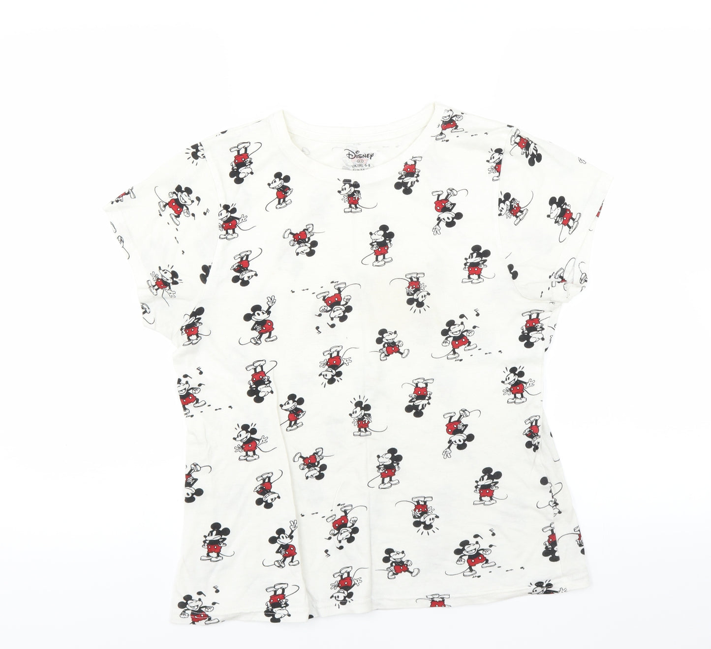 Disney Womens White   Basic T-Shirt Size 6