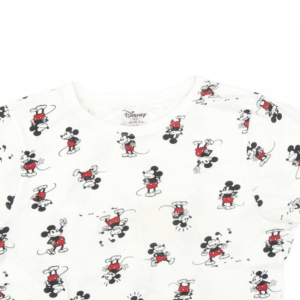 Disney Womens White   Basic T-Shirt Size 6
