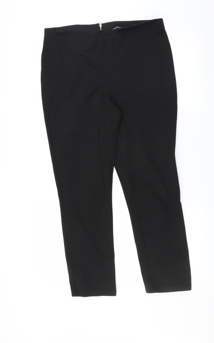 H&M Womens Black   Trousers  Size L L27 in - zip detail
