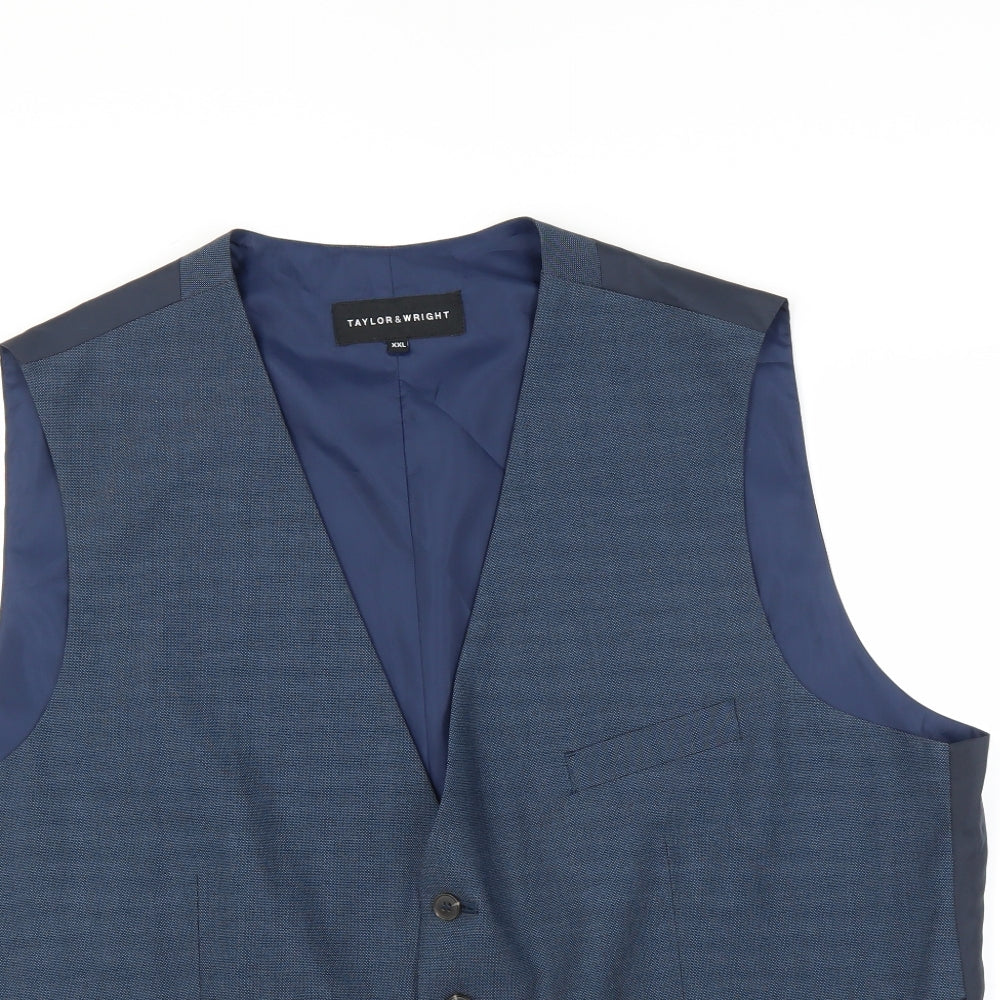 Taylor & Wright Mens Blue   Jacket Suit Waistcoat Size 2XL