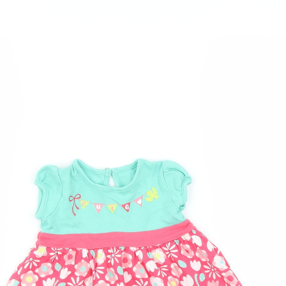 George Girls Pink Floral  Fit & Flare  Size 3-6 Months