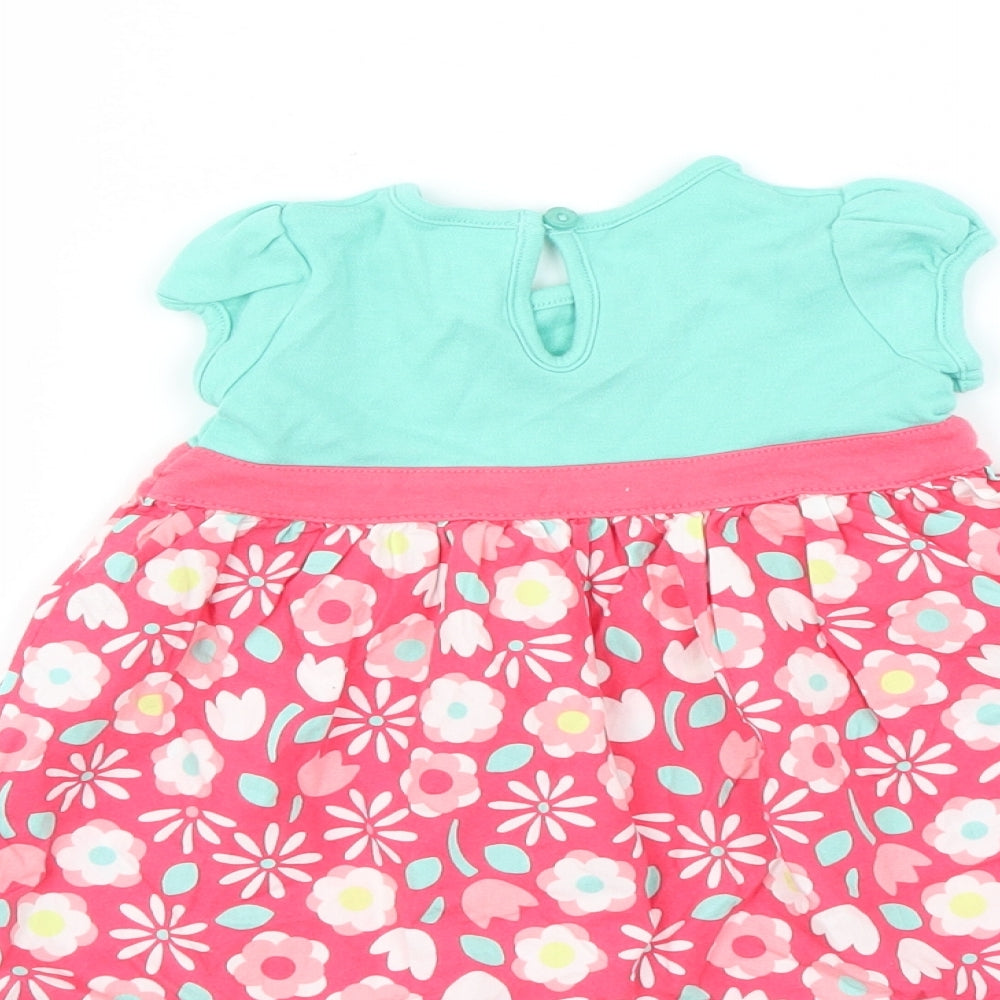 George Girls Pink Floral  Fit & Flare  Size 3-6 Months