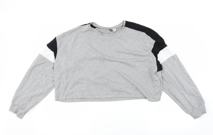 Divided by H&M Womens Grey   Pullover Sweatshirt Size XL  - CROPPED