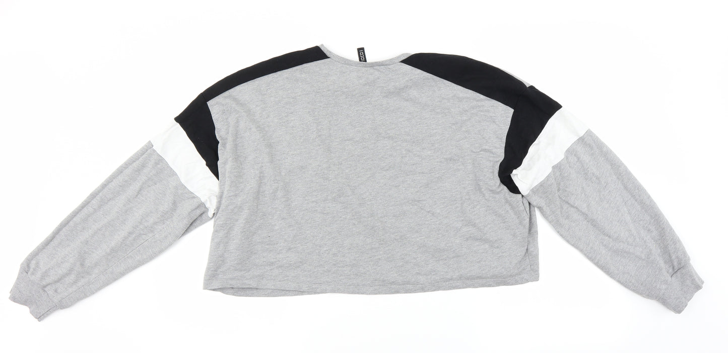 Divided by H&M Womens Grey   Pullover Sweatshirt Size XL  - CROPPED