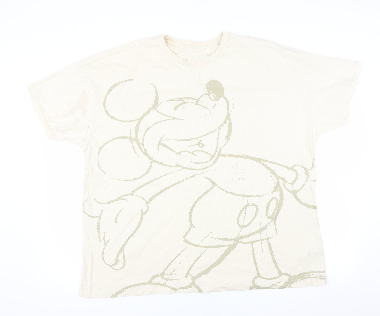 Primark Womens Ivory   Basic T-Shirt Size XL  - Mickey mouse