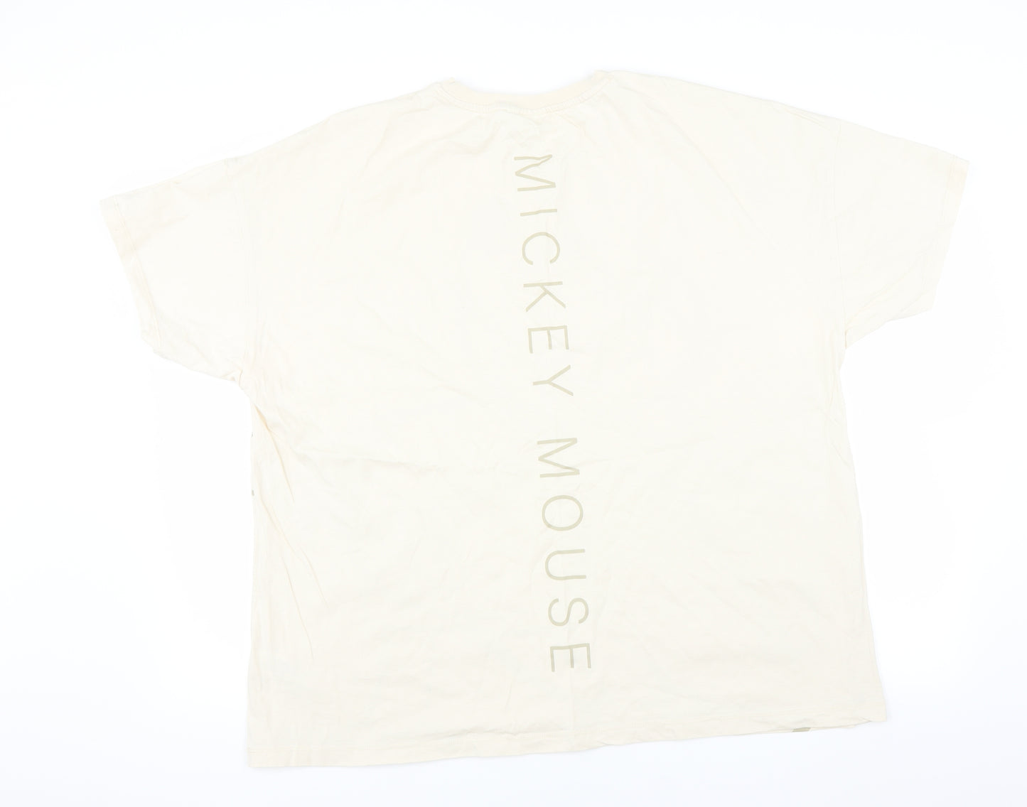 Primark Womens Ivory   Basic T-Shirt Size XL  - Mickey mouse