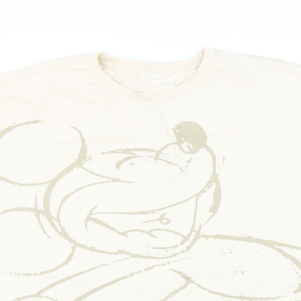 Primark Womens Ivory   Basic T-Shirt Size XL  - Mickey mouse
