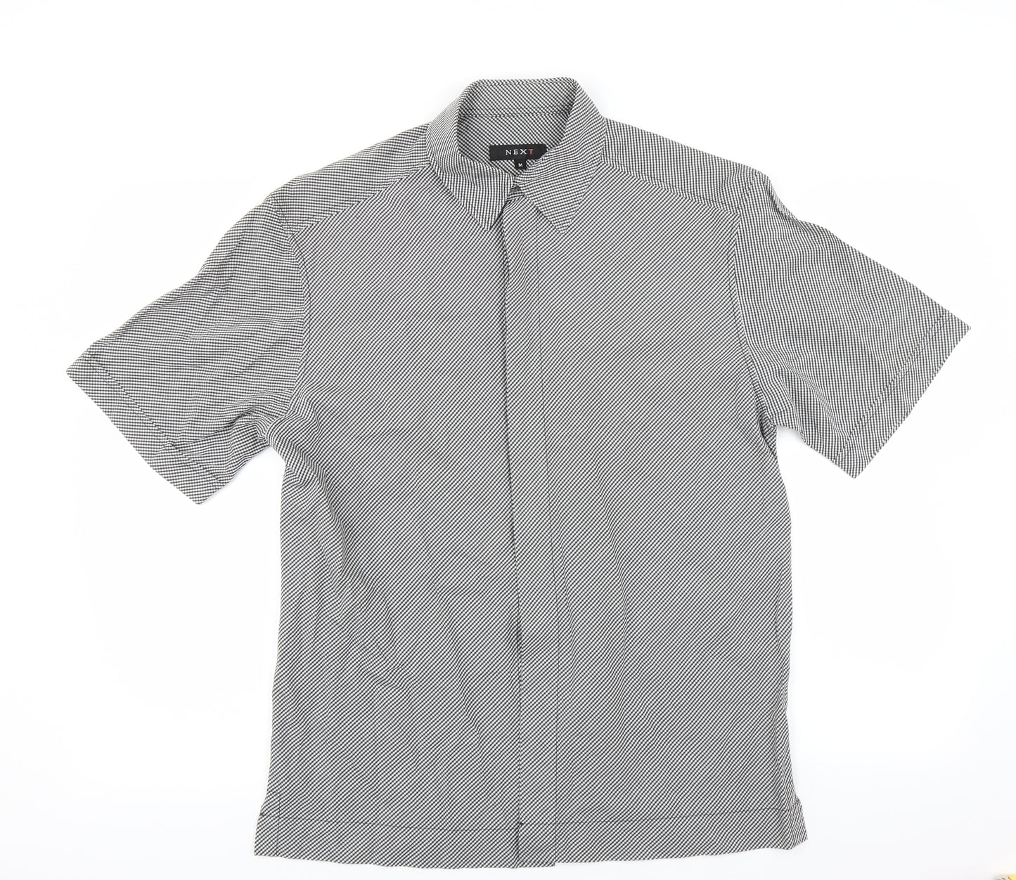 NEXT Mens Black Check   Button-Up Size M
