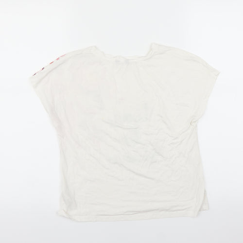 M&Co Girls White   Basic T-Shirt Size 13 Years  - time to shine