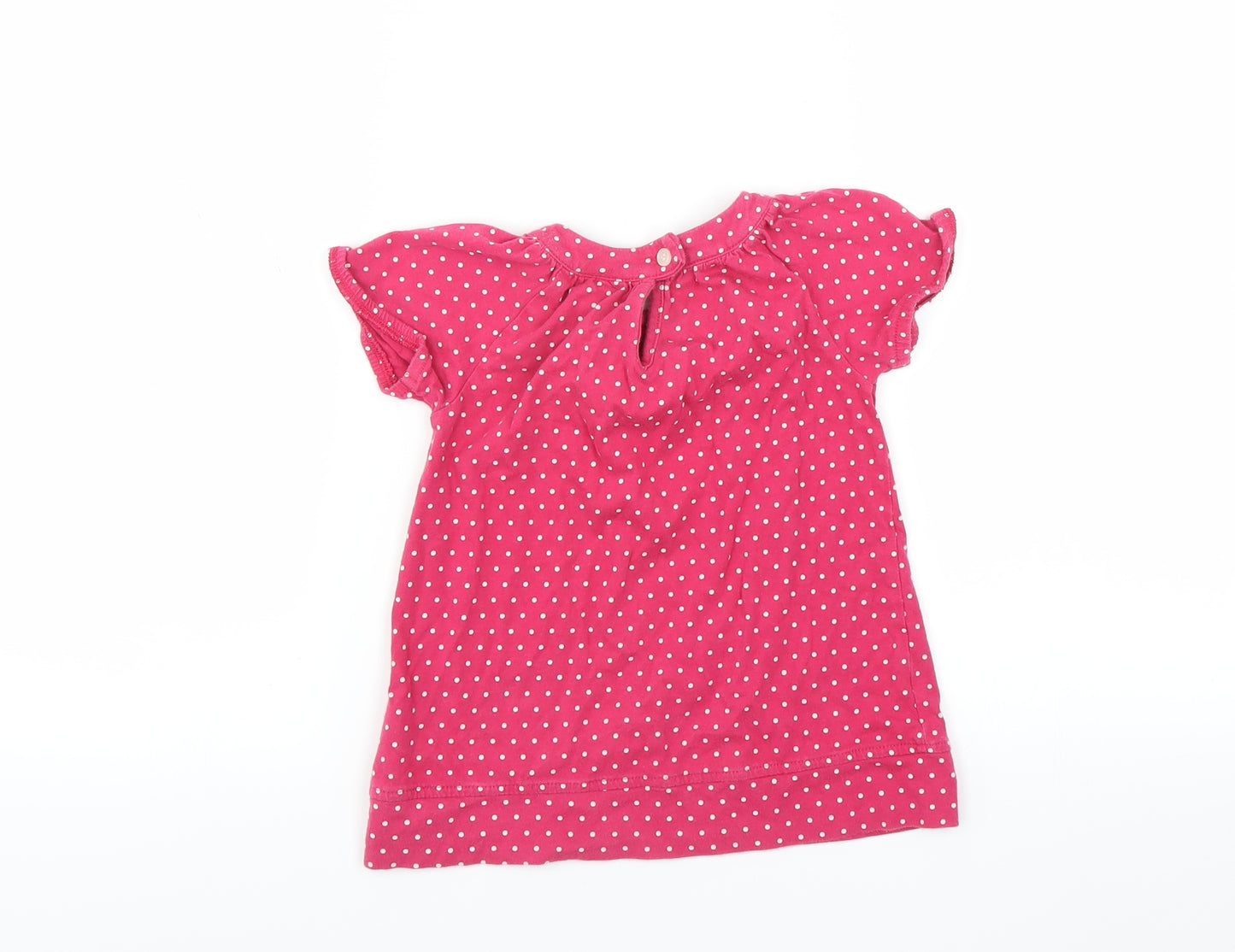 NEXT Girls Pink Polka Dot  T-Shirt Dress  Size 18-24 Months