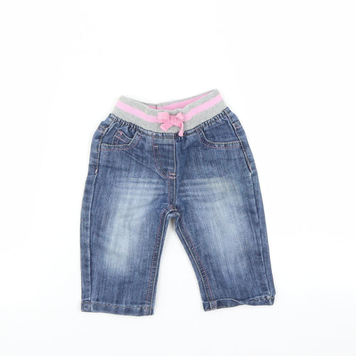 Peacocks Girls Blue   Jogger Jeans Size 3-6 Months