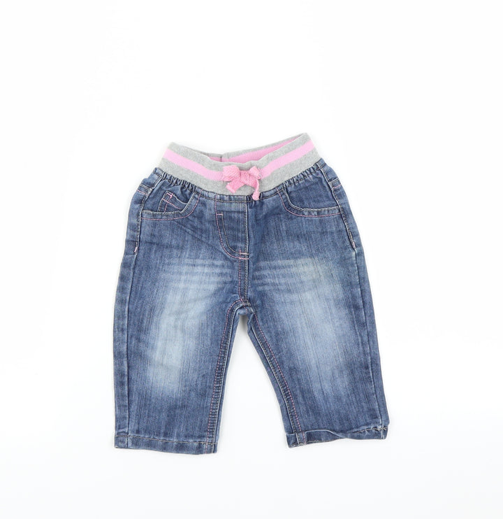 Peacocks Girls Blue   Jogger Jeans Size 3-6 Months