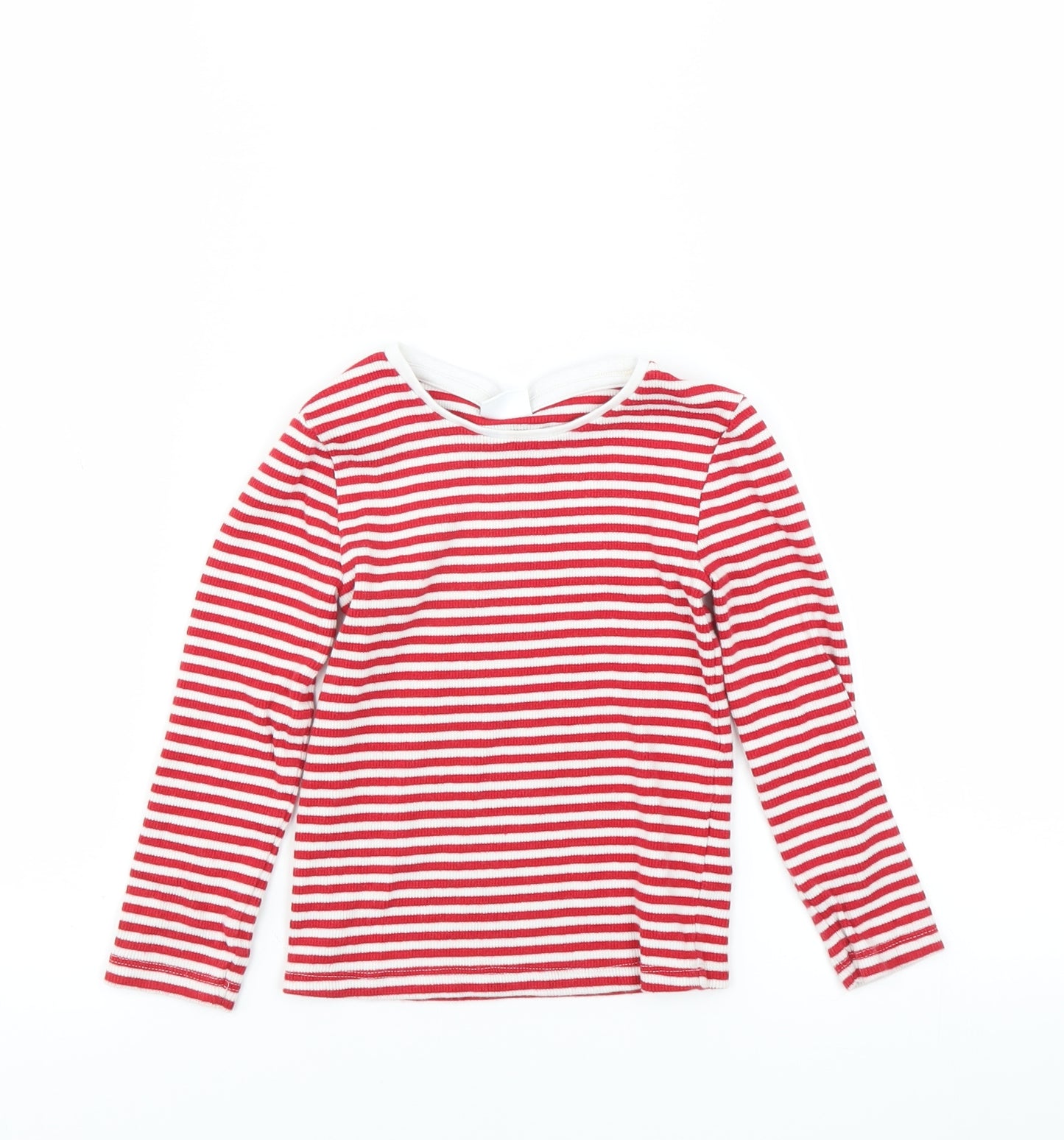 F&F Girls Red Striped  Basic T-Shirt Size 3-4 Years