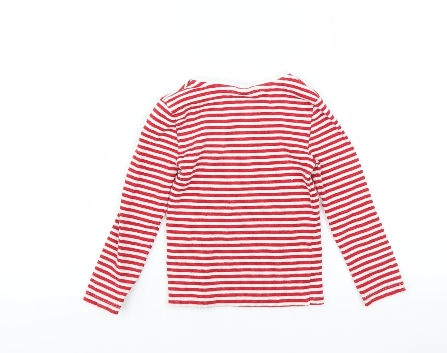 F&F Girls Red Striped  Basic T-Shirt Size 3-4 Years