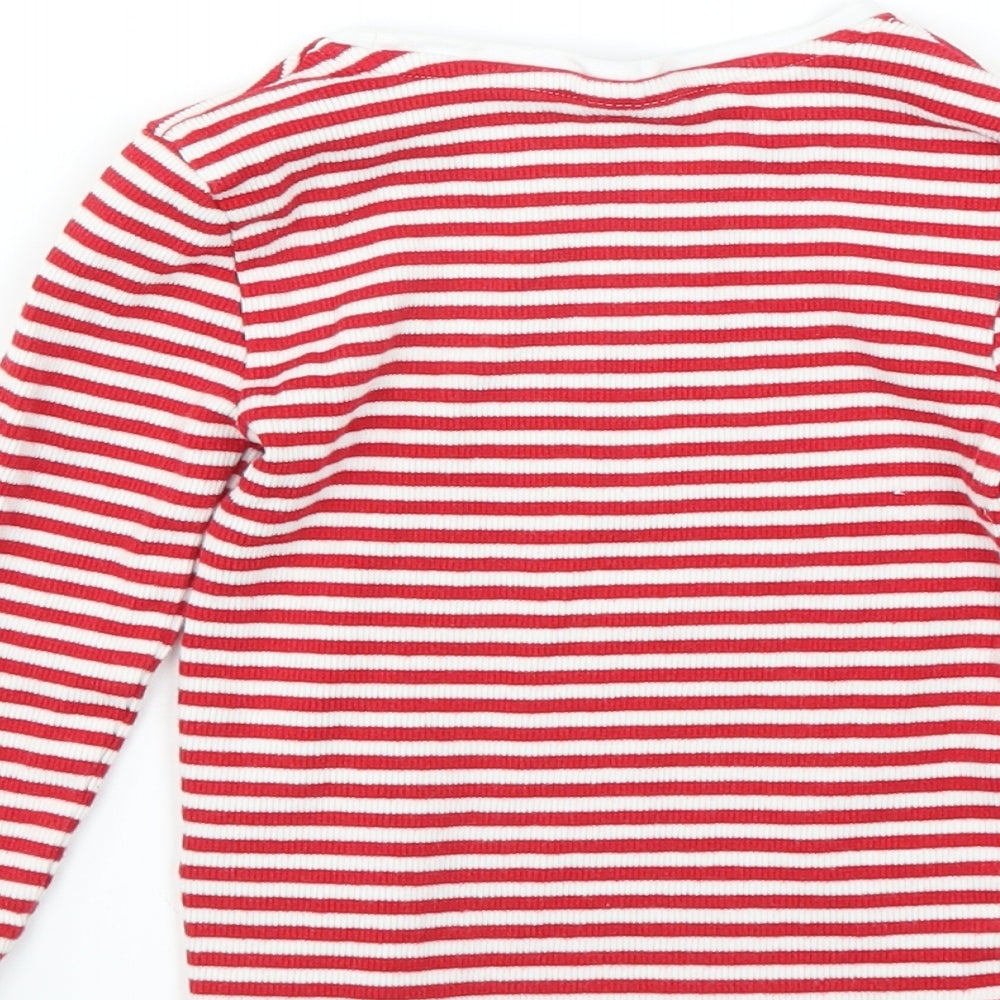 F&F Girls Red Striped  Basic T-Shirt Size 3-4 Years