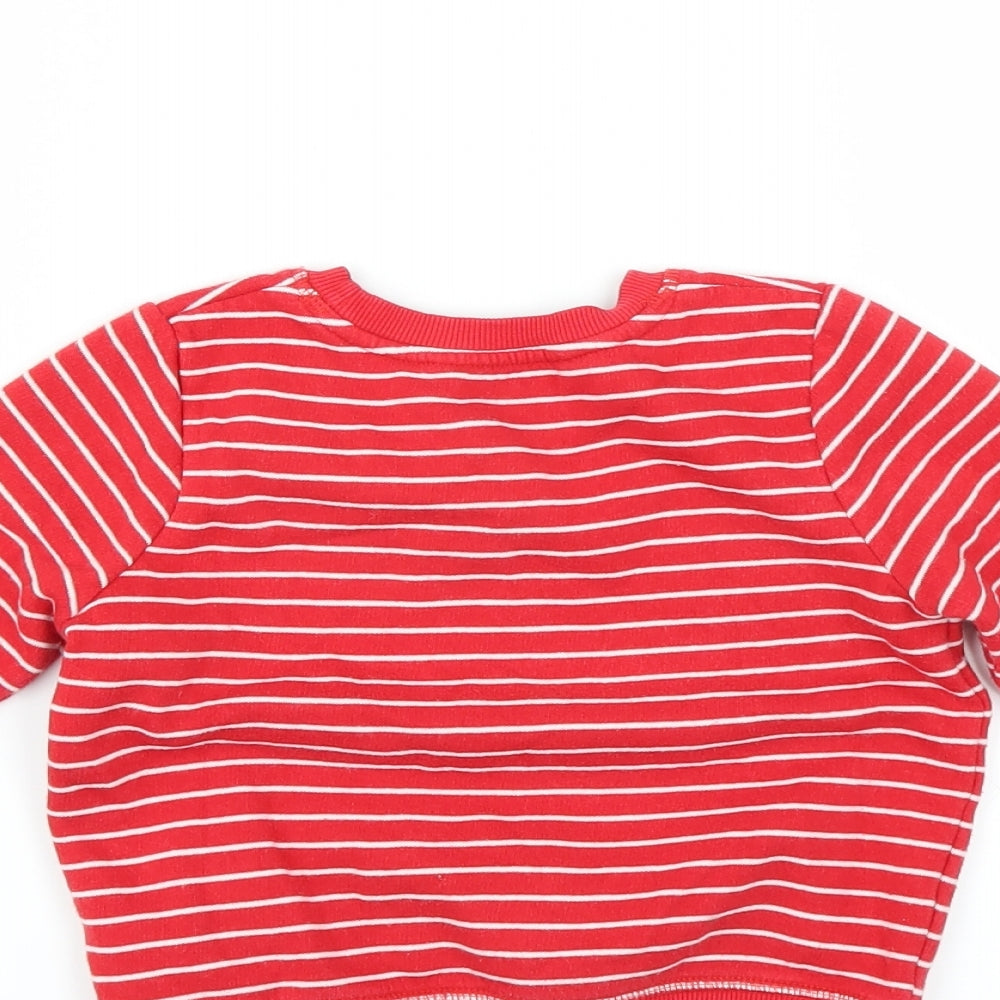 George Girls Red Striped  Pullover Sweatshirt Size 3-4 Years