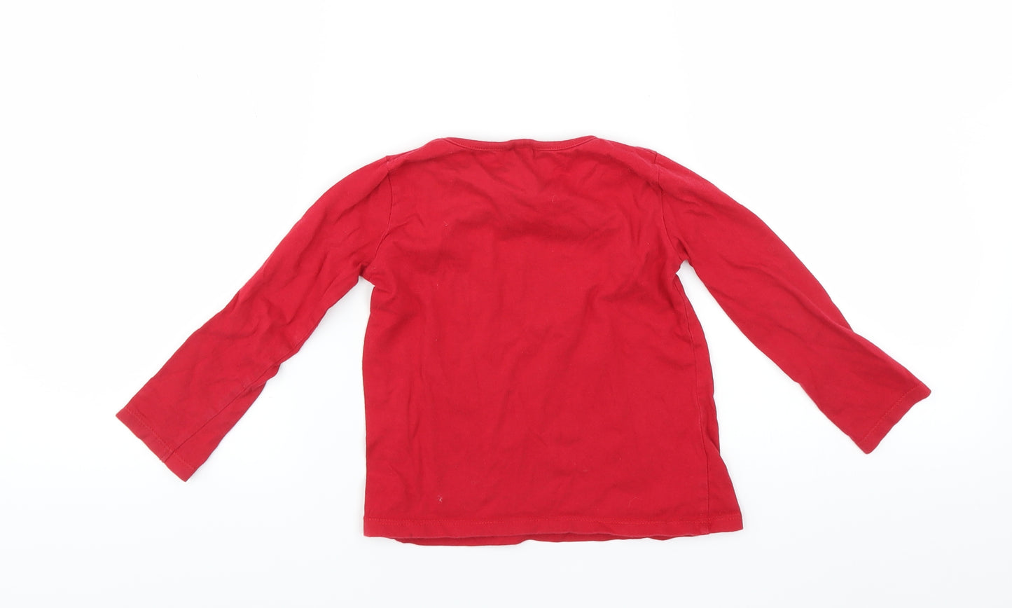 Evie Angel Girls Red   Basic T-Shirt Size 3-4 Years