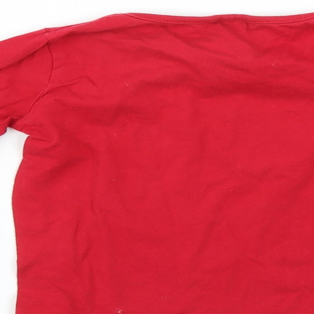 Evie Angel Girls Red   Basic T-Shirt Size 3-4 Years