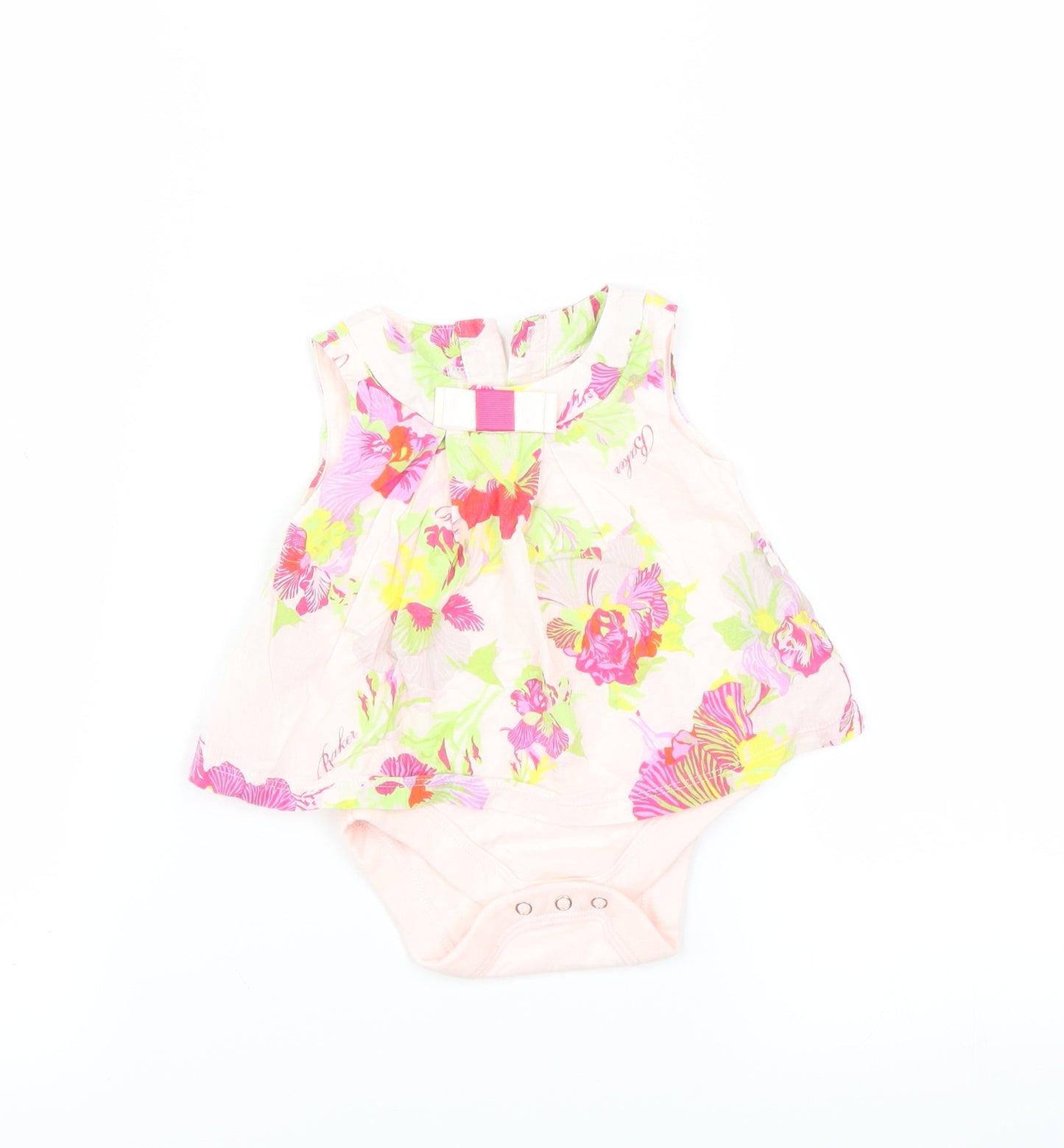 Ted Baker Girls Pink Floral  Babygrow One-Piece Size 0-3 Months