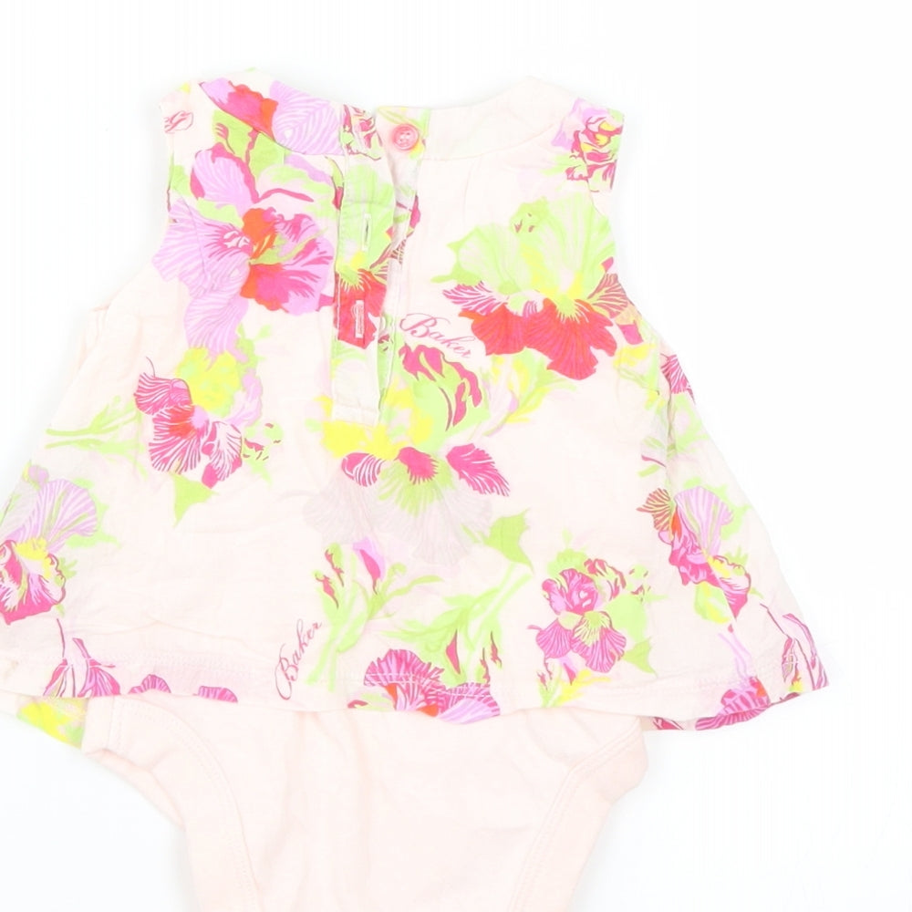 Ted Baker Girls Pink Floral  Babygrow One-Piece Size 0-3 Months