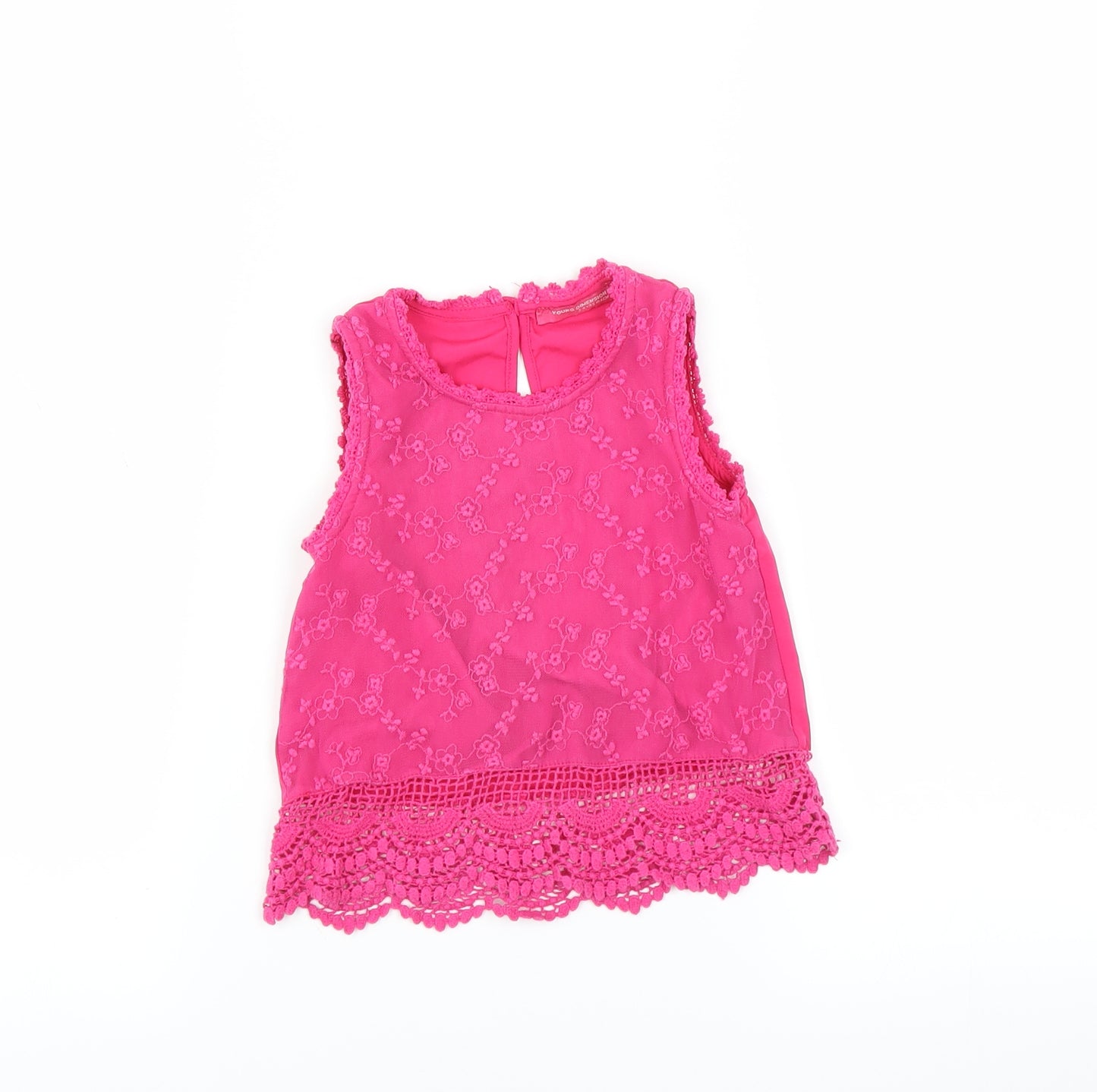 Young Dimension Girls Pink Floral  Basic Blouse Size 3-4 Years