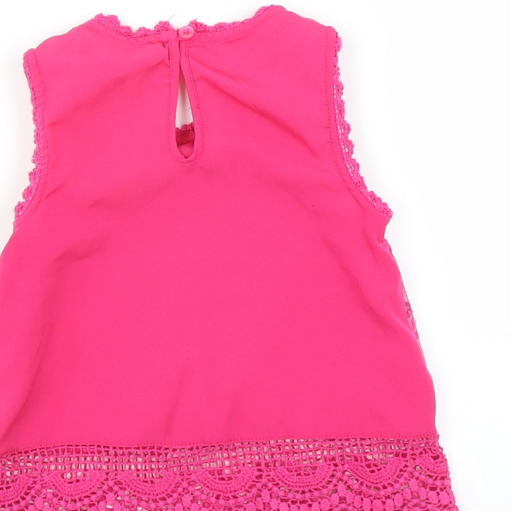 Young Dimension Girls Pink Floral  Basic Blouse Size 3-4 Years