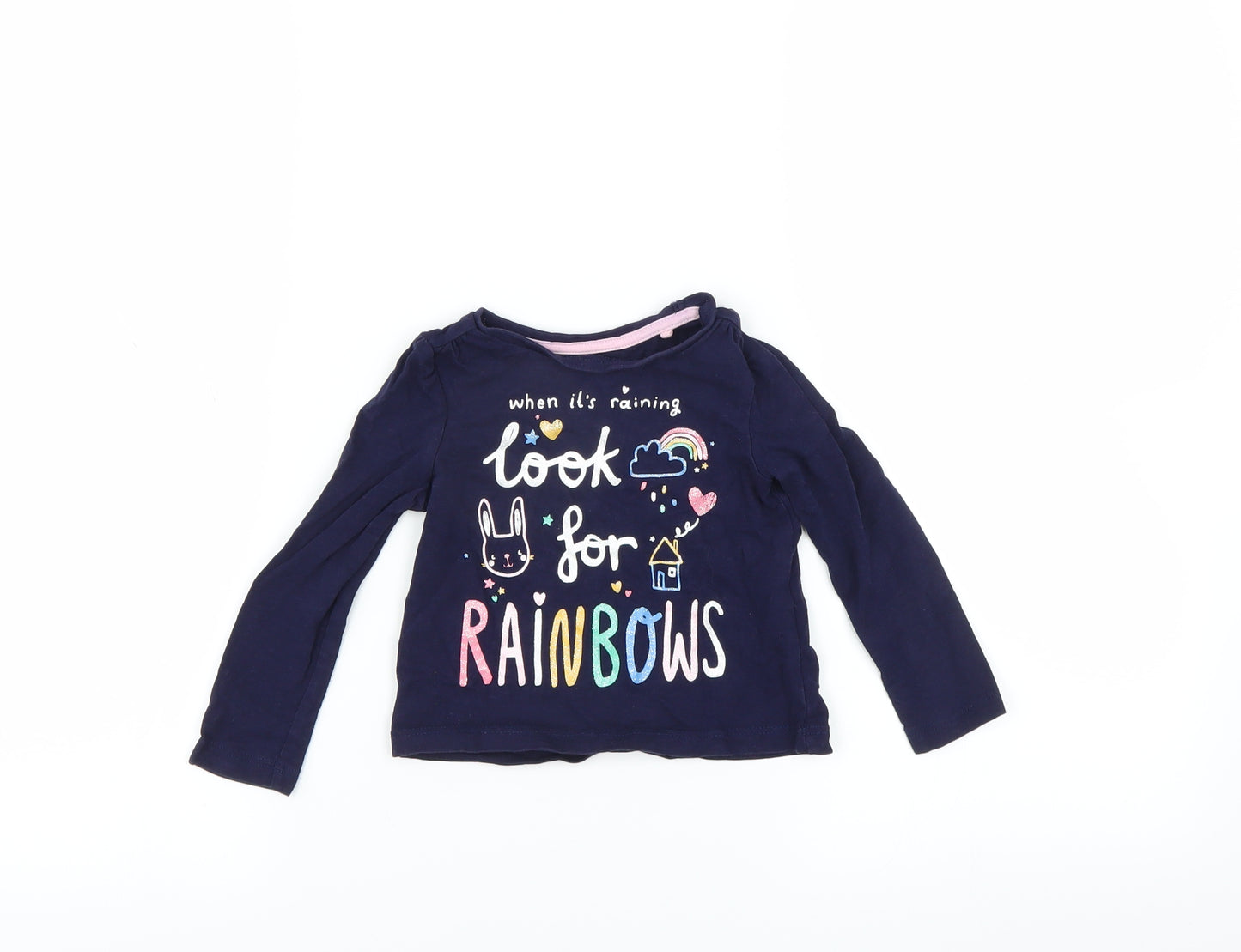 Sainsburys Girls Blue   Basic T-Shirt Size 12-18 Months