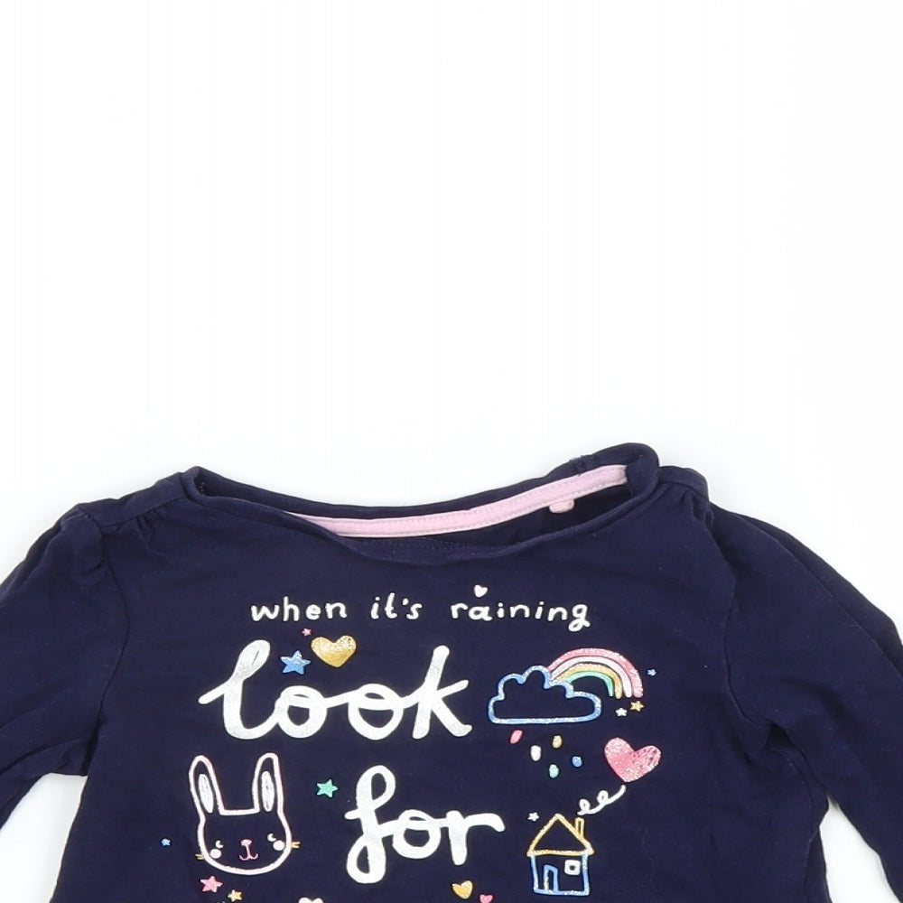 Sainsburys Girls Blue   Basic T-Shirt Size 12-18 Months