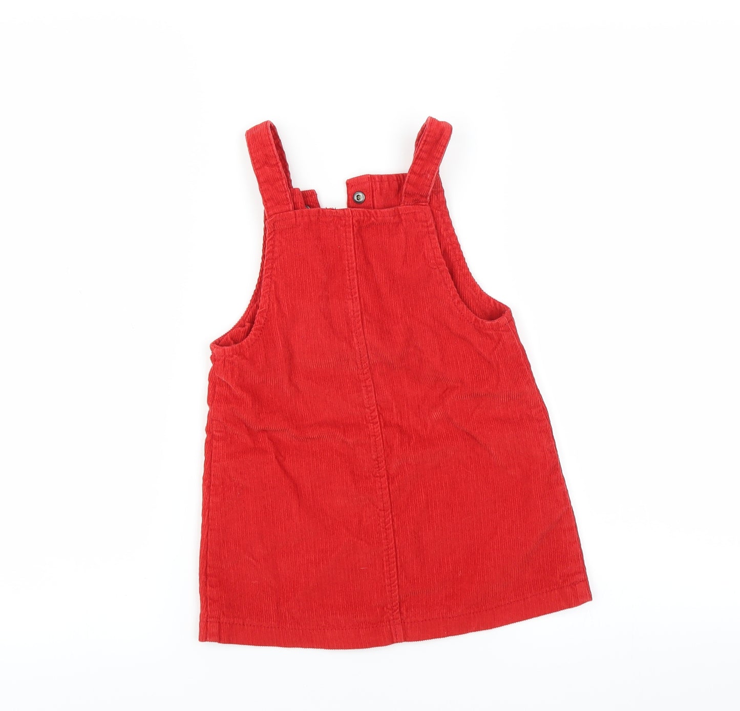 F&F Girls Red  Corduroy Pinafore/Dungaree Dress  Size 3-4 Years