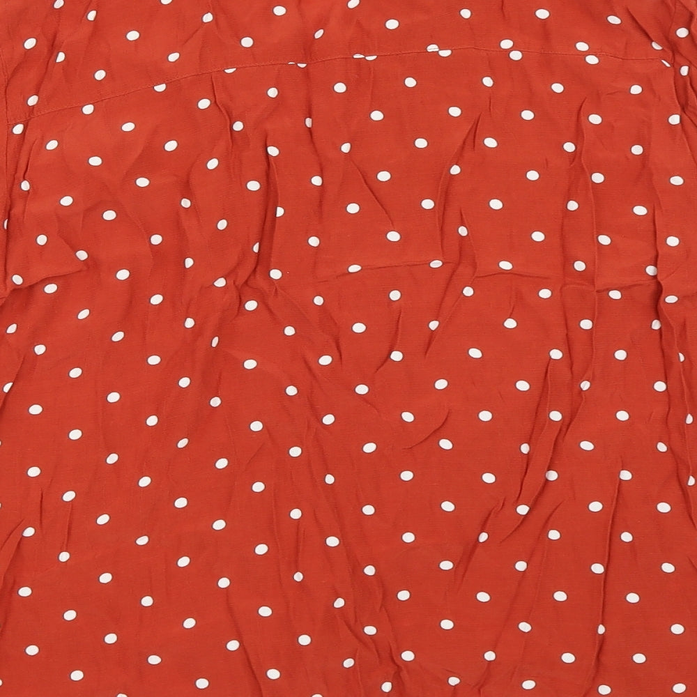 Peacocks Womens Orange Polka Dot  Basic Button-Up Size 16