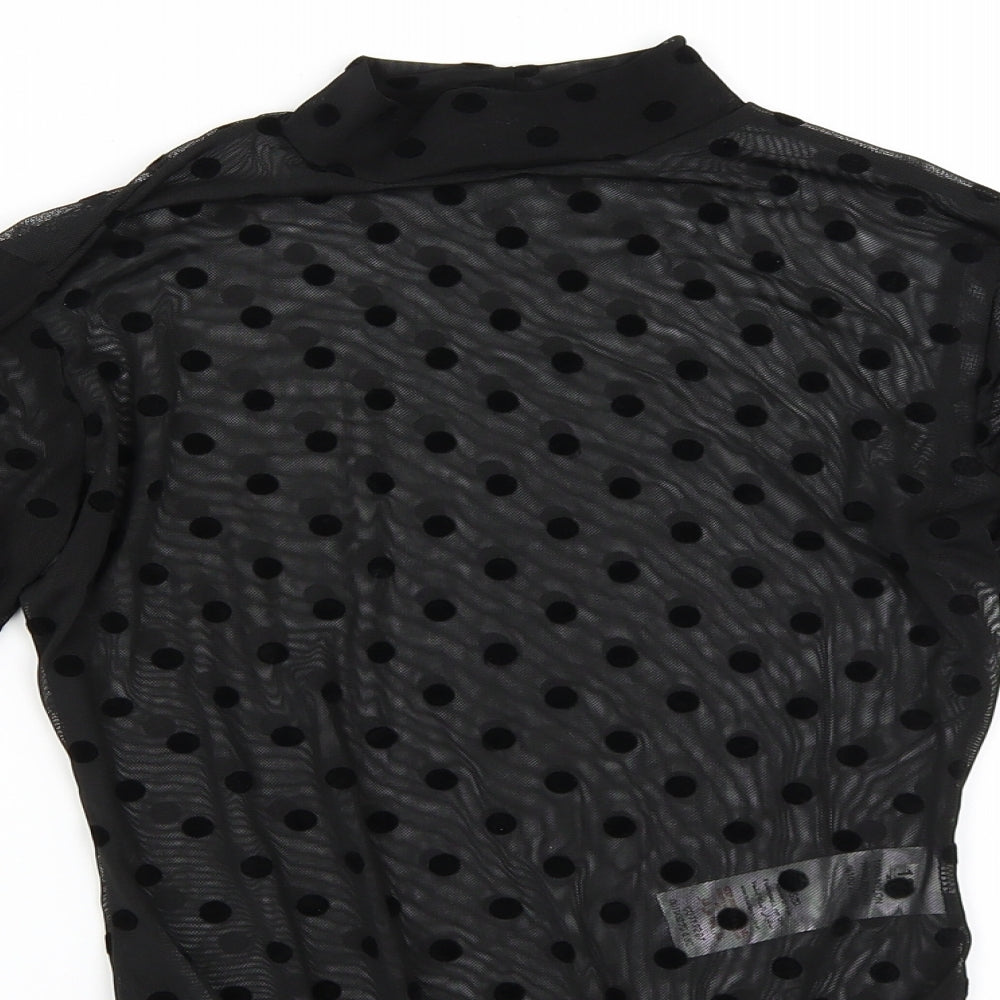 Quiz Womens Black Polka Dot  Basic Blouse Size 12  - Bodysuit