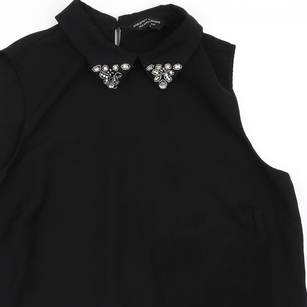 Dorothy Perkins Womens Black   Basic Blouse Size 16