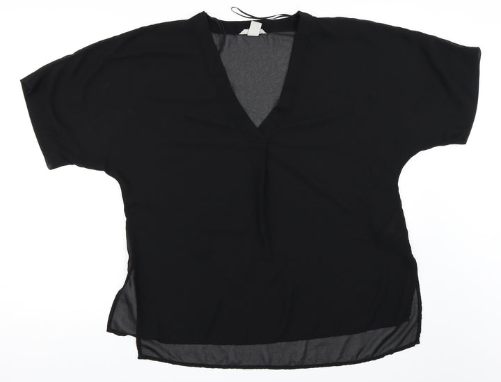 H&M Womens Black   Basic Blouse Size 34