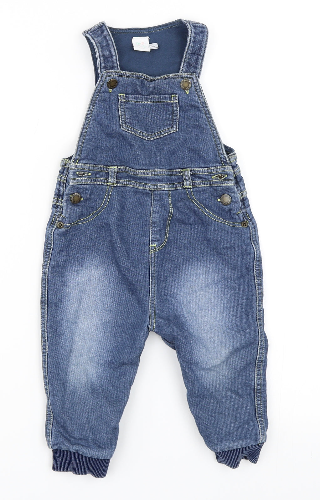 Mini Club Boys Blue  Denim Dungaree One-Piece Size 9-12 Months