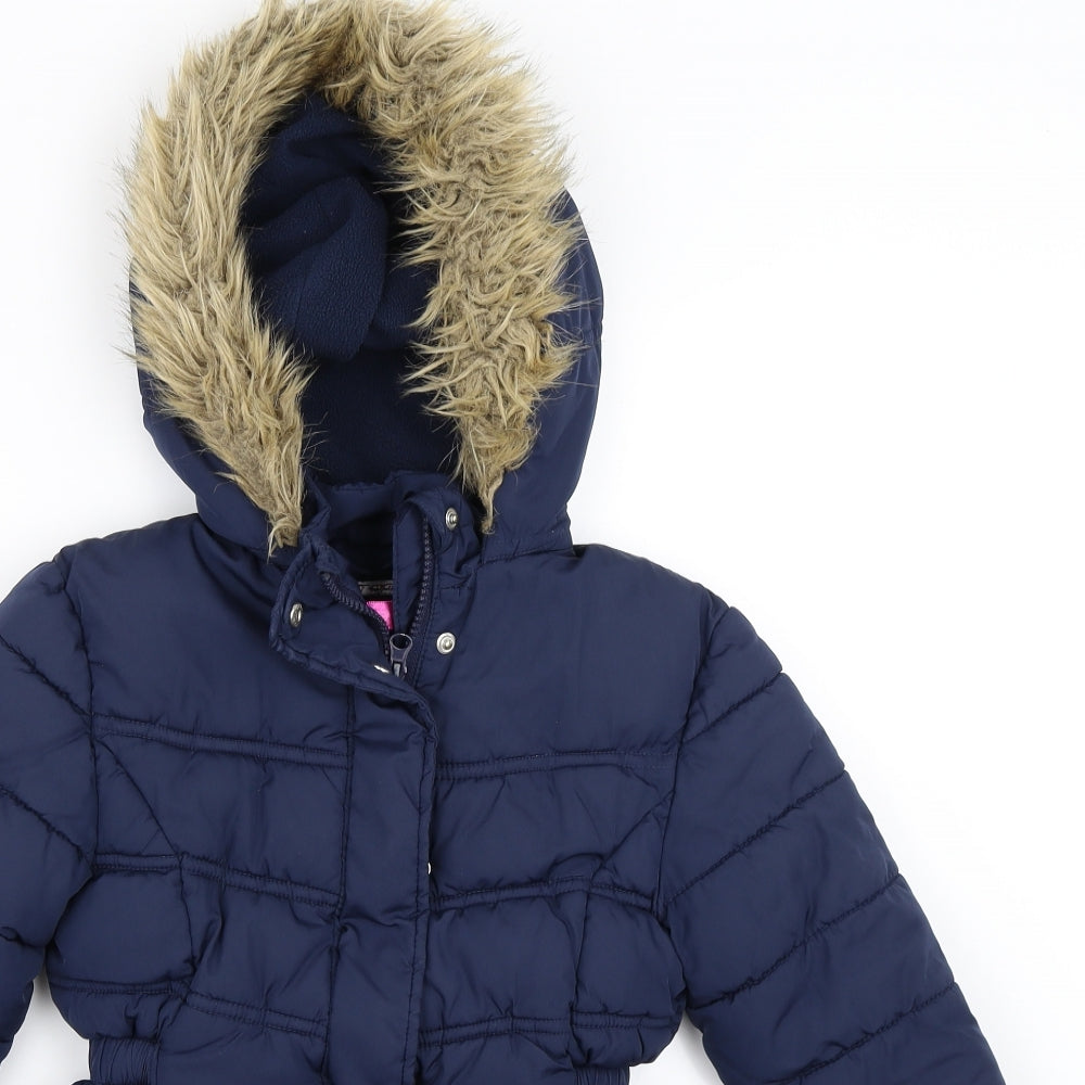 Blue Zoo Girls Blue   Puffer Jacket Coat Size 7 Years