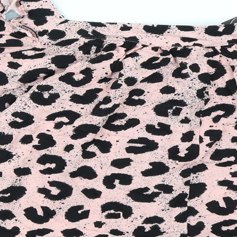 George Womens Pink Animal Print  Basic Blouse Size 24