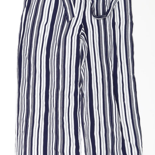 New Look Womens Blue Striped  Trousers  Size 8 L28 in