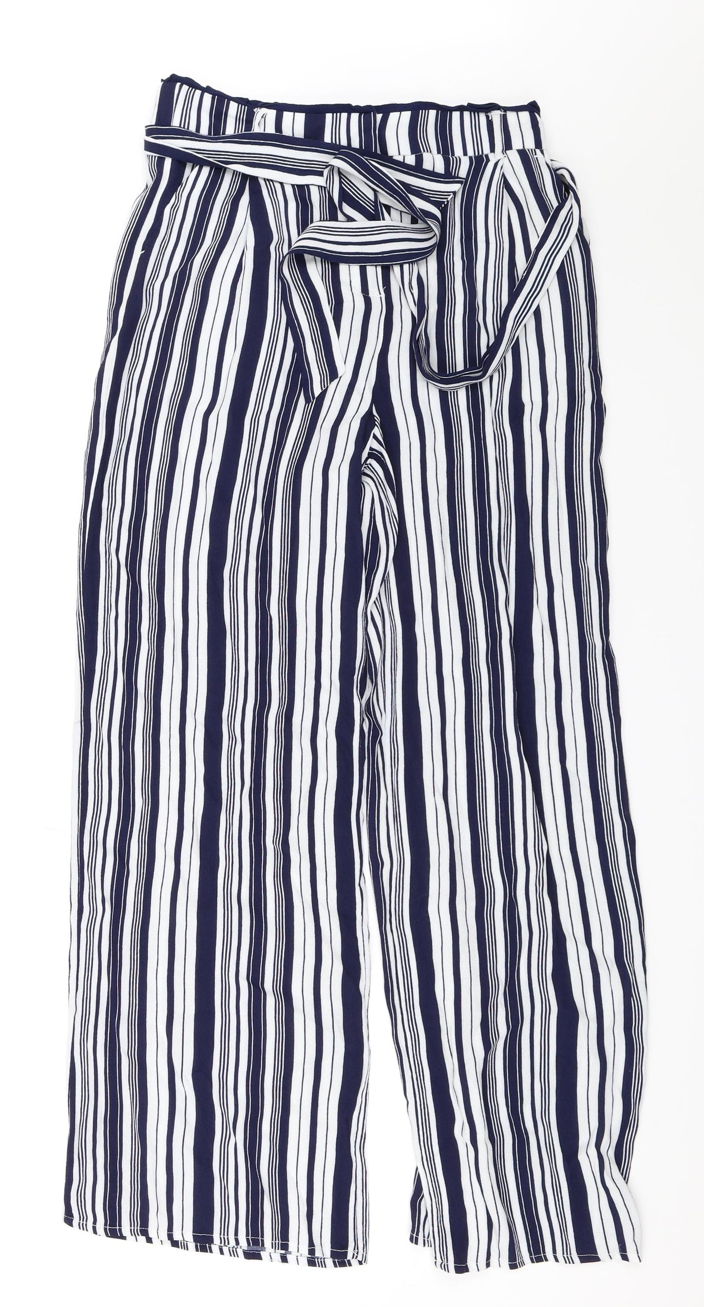 New Look Womens Blue Striped  Trousers  Size 8 L28 in