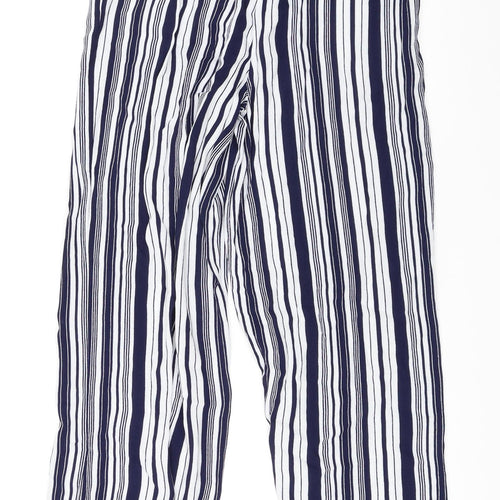 New Look Womens Blue Striped  Trousers  Size 8 L28 in