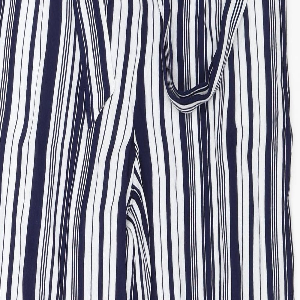 New Look Womens Blue Striped  Trousers  Size 8 L28 in