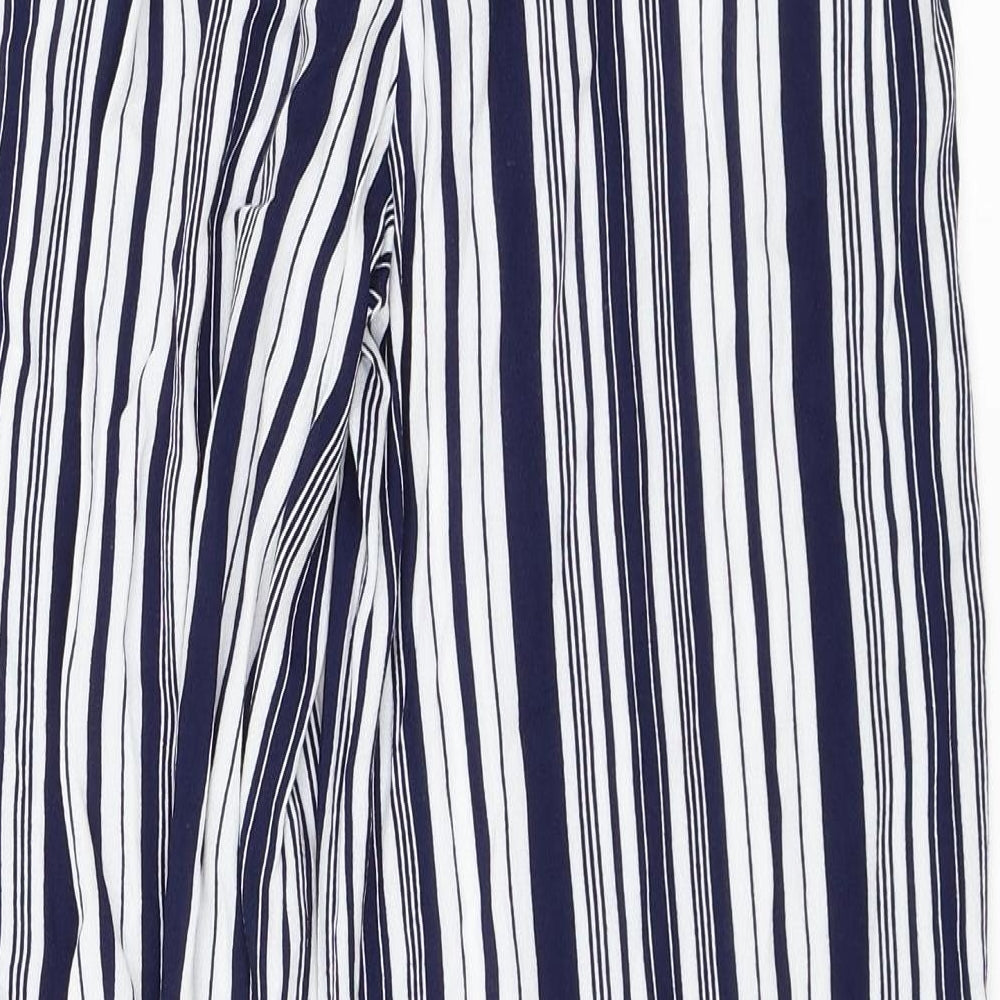 New Look Womens Blue Striped  Trousers  Size 8 L28 in
