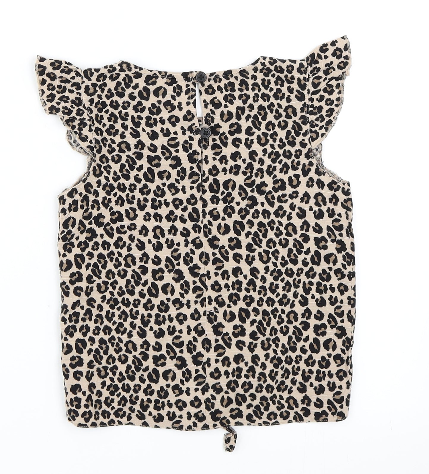 Primark Girls Beige Animal Print  Basic Blouse Size 6-7 Years