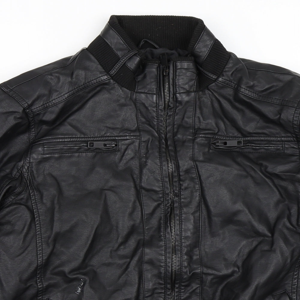 Brave Soul Mens Black   Jacket Coat Size M