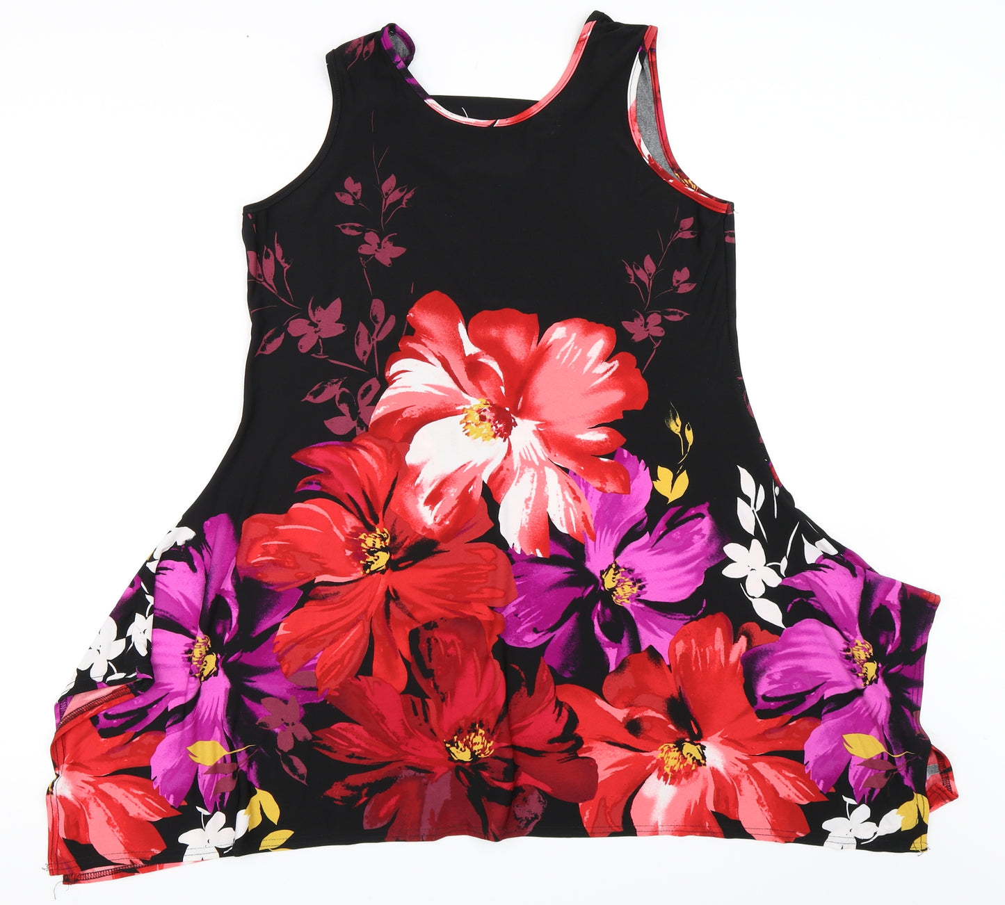 Yours Womens Black Floral  Basic Blouse Size 18