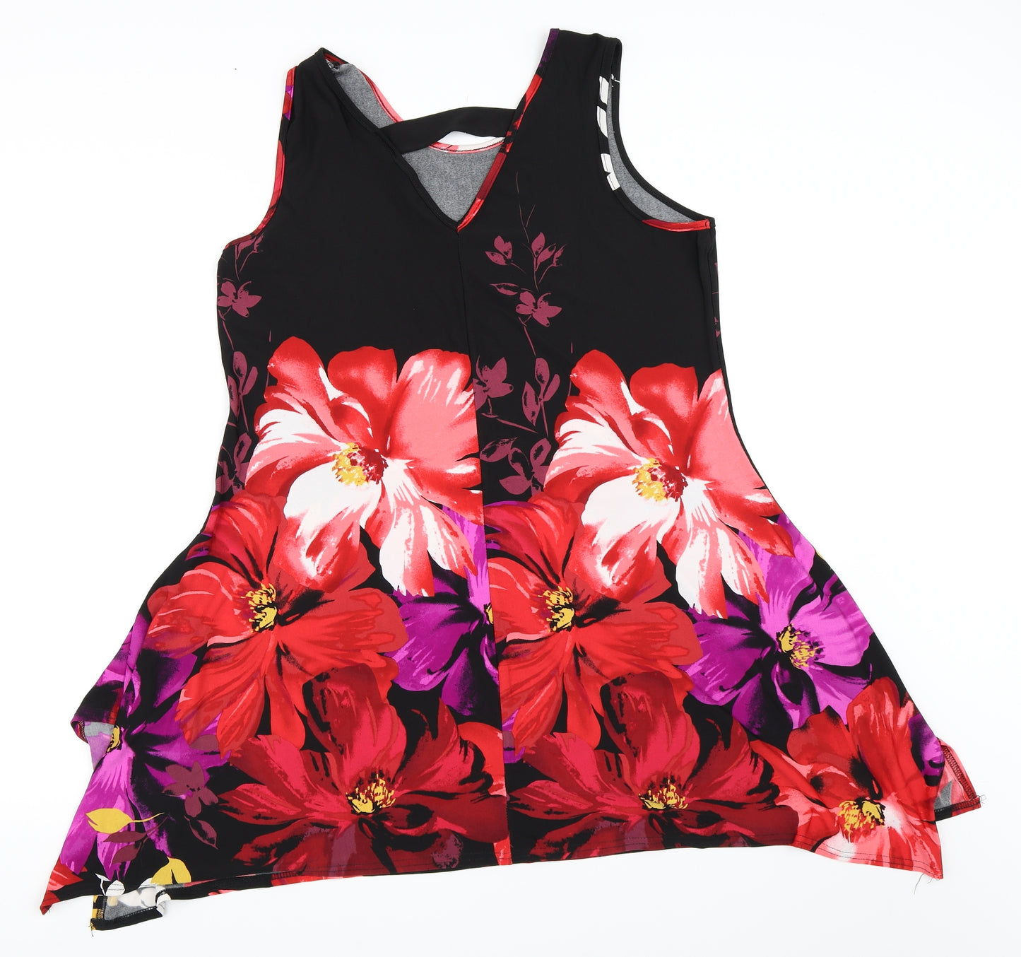 Yours Womens Black Floral  Basic Blouse Size 18