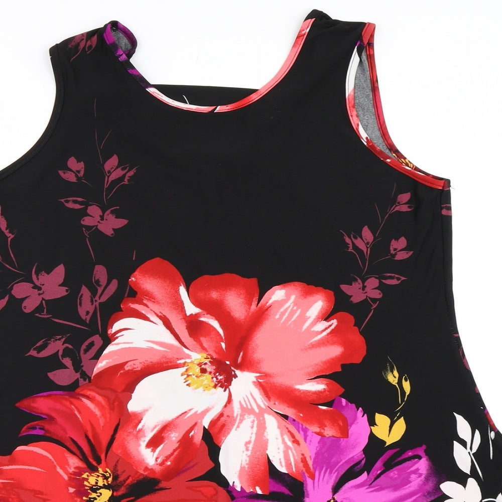 Yours Womens Black Floral  Basic Blouse Size 18