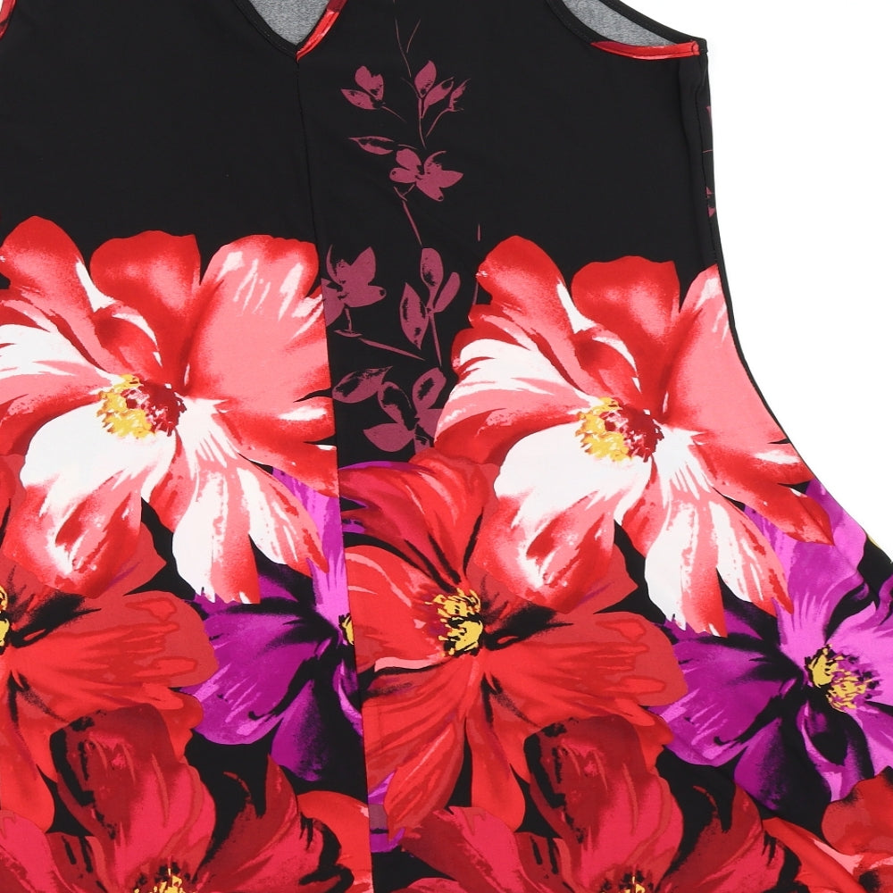 Yours Womens Black Floral  Basic Blouse Size 18