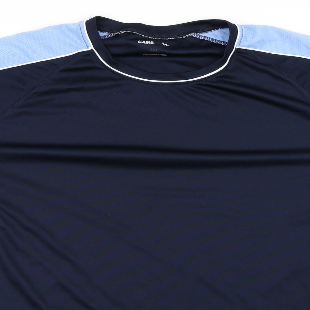 Game Gear Mens Blue   Basic T-Shirt Size 2XL