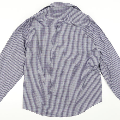 Primark Mens Blue Check   Button-Up Size 17.5